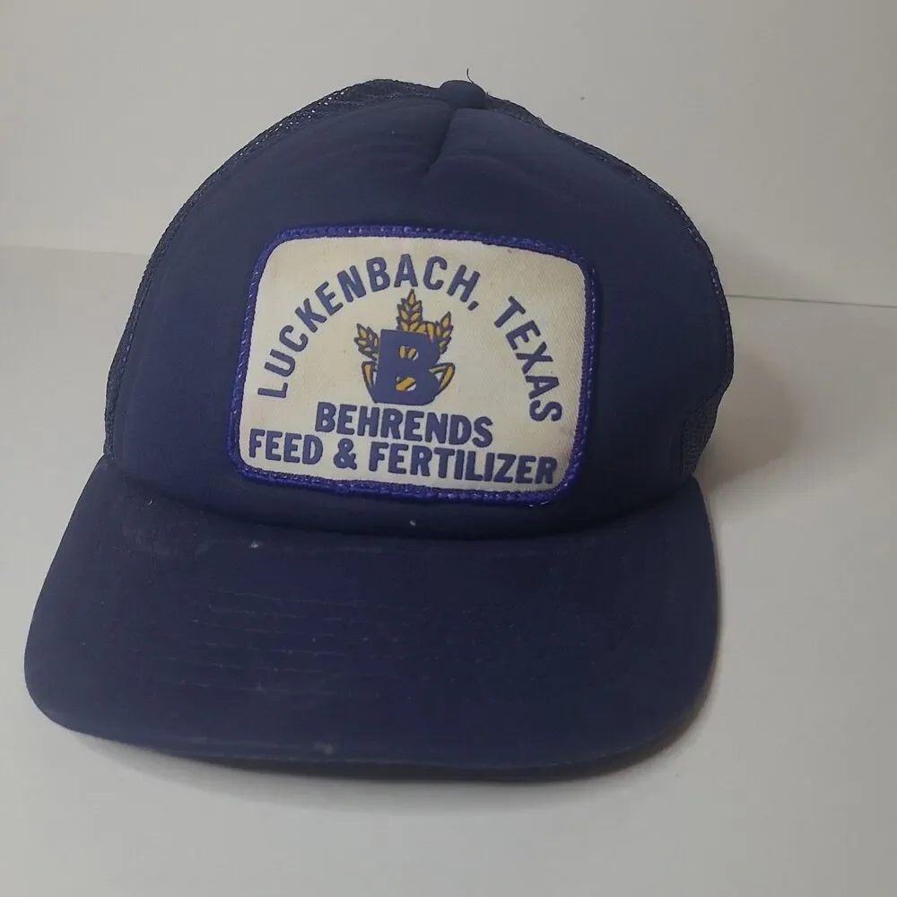 Vtg Behrends Feed Fertilizer  Trucker hat big Patch Texas K Products